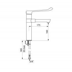 Delabie Mitigeur mécanique d'évier bec déclipsable BIOCLIP orientable H160mm F Kobleo
