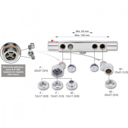 Isidra Mitigeur thermostatique douche entraxes spéciaux 55 à 155 mm Kobleo