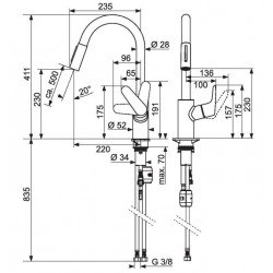 Hansgrohe Mitigeur évier avec douchette Focus Kobleo