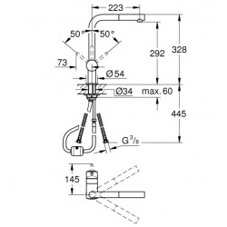 Grohe Mitigeur évier Minta bec en L avec mousseur extractible SuperSteel 321 Grohe Kobleo Grohe Mitigeur évier Minta bec en L avec mousseur extractible SuperSteel 321 Grohe Kobleo
