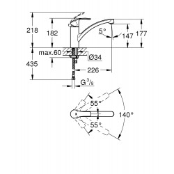 Grohe Mitigeur évier Eurosmart à bec bas SuperSteel 33281DC2 Grohe Kobleo Grohe Mitigeur évier Eurosmart à bec bas SuperSteel 33281DC2 Grohe Kobleo