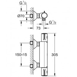 Grohe Mitigeur thermostatique douche Grohtherm 800 34562000 Grohe Kobleo
