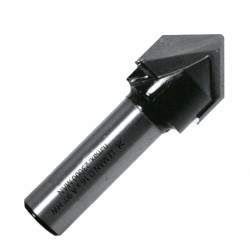 Leman Mèche profil HM à rainure en V 90° D.14 x 13 mm queue 8 mm Kobleo