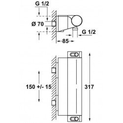 Grohe Mitigeur thermostatique douche Grohtherm 2000 Tablette Kobleo