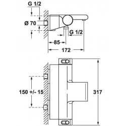 Grohe Mitigeur thermostatique Bain-douche Grohtherm 2000 Tablette Kobleo
