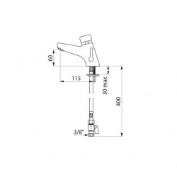 Delabie Mitigeur temporisé de lavabo TEMPOMIX 2 Temporisation ~7 sec F3/8 3 l Kobleo