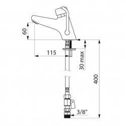 Delabie Mitigeur temporisé TEMPOMIX 2 temporisation ~7 sec F3/8 3 l/min laito Kobleo