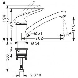 Hansgrohe Mitigeur évier Logis ECO C3 71837000 Hansgrohe Kobleo