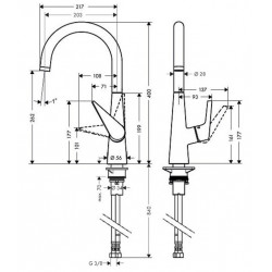 Hansgrohe Mitigeur évier Talis S 260 Hansgrohe Kobleo
