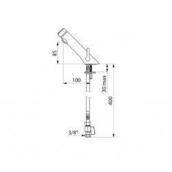 Delabie Mitigeur temporisé de lavabo TEMPOSOFT MIX 2 ~7 sec F3/8 avec robinet Kobleo