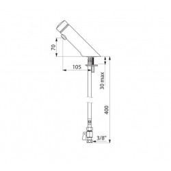 Delabie Mitigeur temporisé de lavabo TEMPOMIX 3 F3/8 temporisé ~7sec robinet  Kobleo