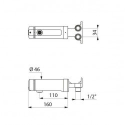 Delabie Mitigeur temporisé ~7 sec monocommande de lavabo mural M1/2 TEMPOMIX  Kobleo