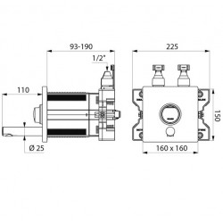 Delabie Mitigeur temporisé de lavabo TEMPOMIX 3 encastré F1/2 Temporisation Delabie Kobleo