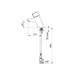 Delabie Mitigeur temporisé lavabo TEMPOMIX Temporisation ~7 sec F3/8 robinet  Kobleo