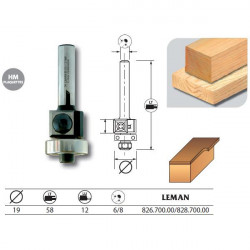 Leman Mèche d'affleureuse 2 plaquettes Diam. 19 q.6 guide 826.700.00 Leman Kobleo