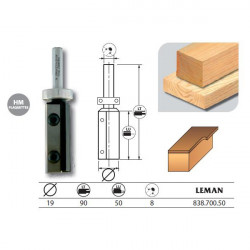 Leman Mèche d'affleureuse plaquettes 838.700.50 réversibles queue 8mm Leman Kobleo