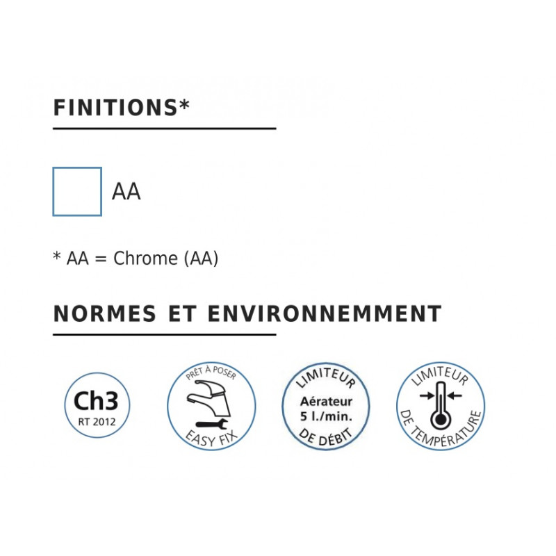 Aérateur limiteur de débit chromé standard pour robinet