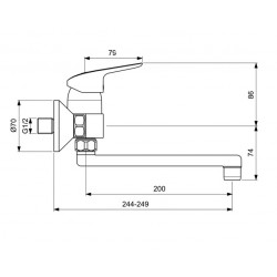 Porcher Mitigeur évier monotrou Okyris chromé Cartouche Diam 38 mm bec tube or Kobleo Porcher Mitigeur évier monotrou Okyris chromé Cartouche Diam 38 mm bec tube or Kobleo