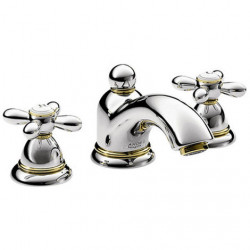 AXOR Mélangeur lavabo Carlton 3 trous poignées croisillons chromé AXOR Kobleo
