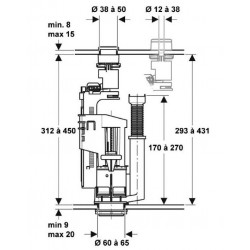 Geberit Mécanisme WC Soupape type 290 DT Kobleo