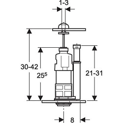 Geberit Mécanisme de chasse WC type 220 chromé brillant 240.155.21.1 Geberit Kobleo