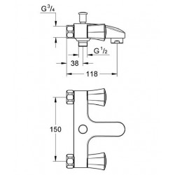 Grohe Mélangeur bain-douche Costa L 25453001 Grohe Kobleo