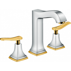 Hansgrohe Mélangeur lavabo 160 Metropol poignées manettes vidage chromé/or Kobleo