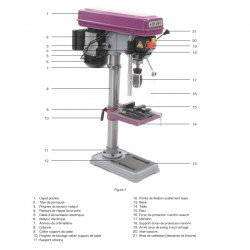 Sidamo Perceuse d'établi 0.4 kW capacité maxi 16 mm avec étau STAR 16 PE Kobleo