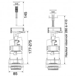 Regiplast Mécanisme WC Regiplast BBR à tirette interrompable 386165 Regiplast Kobleo