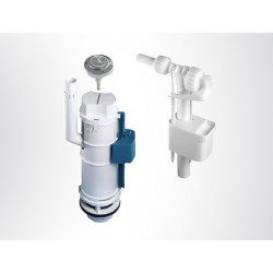 Allibert Mécanisme WC duo 3/6 L avec double bouton poussoir chromé sortie unive Kobleo