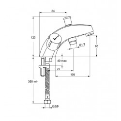Porcher Mélangeur bain-douche monotrou Ulysse sans ensemble douche têtes 15x21 Porcher Kobleo