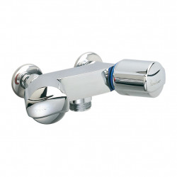 Ideal standard Mélangeur douche mural chromé entraxe 80 mm tête ½ à disques céramiqu Kobleo Ideal standard Mélangeur douche mural chromé entraxe 80 mm tête ½ à disques céramiqu Kobleo