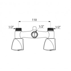 Delabie Mélangeur de douche mural laiton chromé M1/2entraxe 110 mm Kobleo