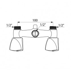 Delabie Mélangeur de douche mural laiton chromé M1/2entraxe 100 mm Kobleo