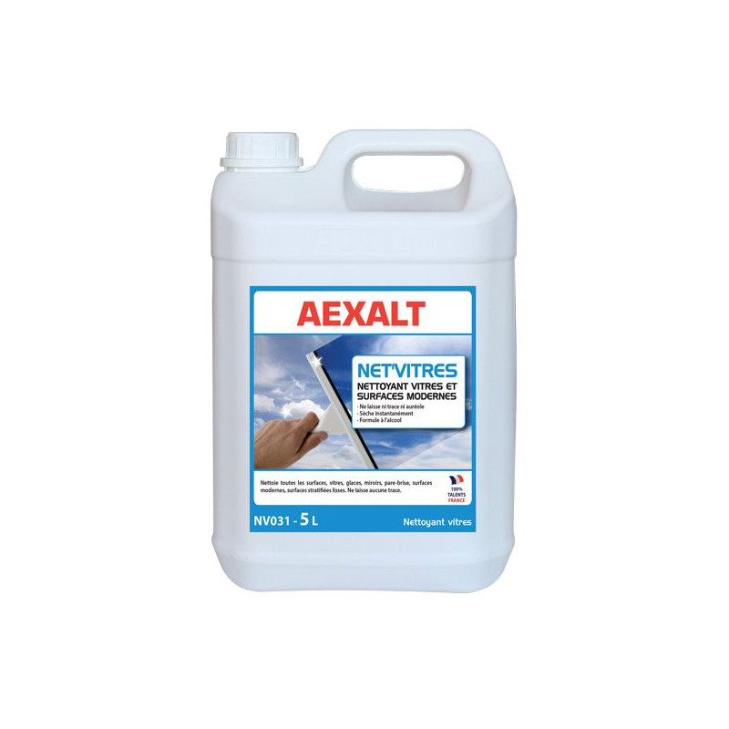 Aexalt NET'VITRES nettoyant vitres et surfaces modernes à l'alcool 5 L Kobleo