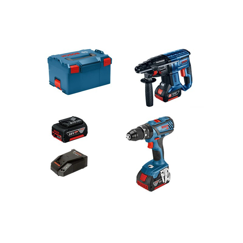 Bosch Professional Pack de 2 outils sans fil 18V 2x 4.0Ah avec chargeur et coffret Kobleo