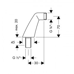 Hansgrohe Paire de colonnettes 1/2 et 3/4 pour mitigeur bain/douche Kobleo