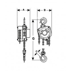 Fartools Palan à chaîne 2 T 2,5 m CH 2TB Kobleo Fartools Palan à chaîne 2 T 2,5 m CH 2TB Kobleo