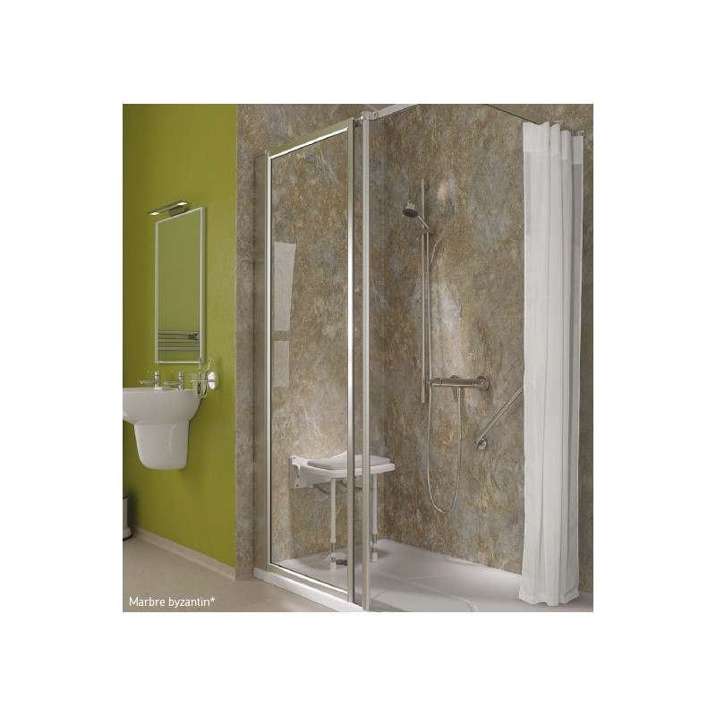 Gricol Étagère de douche carrée en aluminium pour salle de bain Pour salle de bain Fixation murale sans perçage cuisine porte-savon Avec barre de lavage intégrée et 2 crochets 