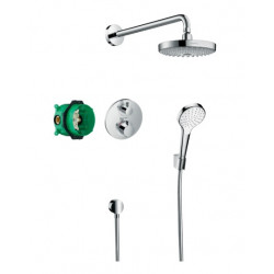 Hansgrohe Pack encastré avec mitigeur thermostatique Ecostat S chromé Croma Sele Kobleo Hansgrohe Pack encastré avec mitigeur thermostatique Ecostat S chromé Croma Sele Kobleo