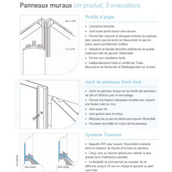Akw Panneau mural noir brillant 2420x600mm Kobleo Akw Panneau mural noir brillant 2420x600mm Kobleo