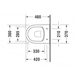 Duravit Pack WC suspendu Compact Rimless 370 x 480 mm blanc 45300900A1 Duravit Kobleo