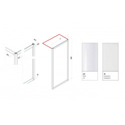 Samo Paroi de douche fixe 77-79 cm Ht195 cm profilé blanc verre transparent Kobleo