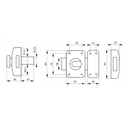 Thirard Paire Verrous CAPITAL bouton 45mm et cylindre profilé HG 30x30mm 6 clé Thirard Kobleo