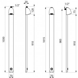 Delabie Panneau douche Sporting 2 temporisation 30s alu anodisé M1/2 Delabie Kobleo