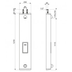 Delabie Panneau de douche TEMPOMIX temporisé ~30 sec avec pomme fixe avec port Kobleo
