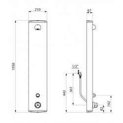Delabie Panneau de douche SECURITHERM thermostatique temporisé ~30 sec Alumini Kobleo