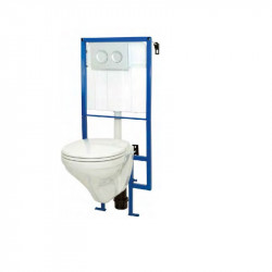 Allibert Pack WC complet à suspendre 115 x 515 cm double bouton poussoir 3/6 L  Kobleo
