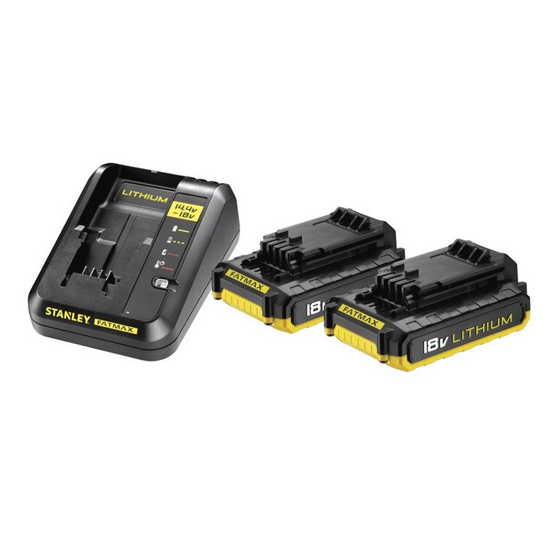 Stanley Pack de 2 batteries 18V 2Ah et chargeur FMC693D2 Stanley Kobleo