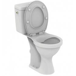 Porcher Pack WC surélevé Ulysse sans bride prêt à poser avec abattant blanc po Kobleo